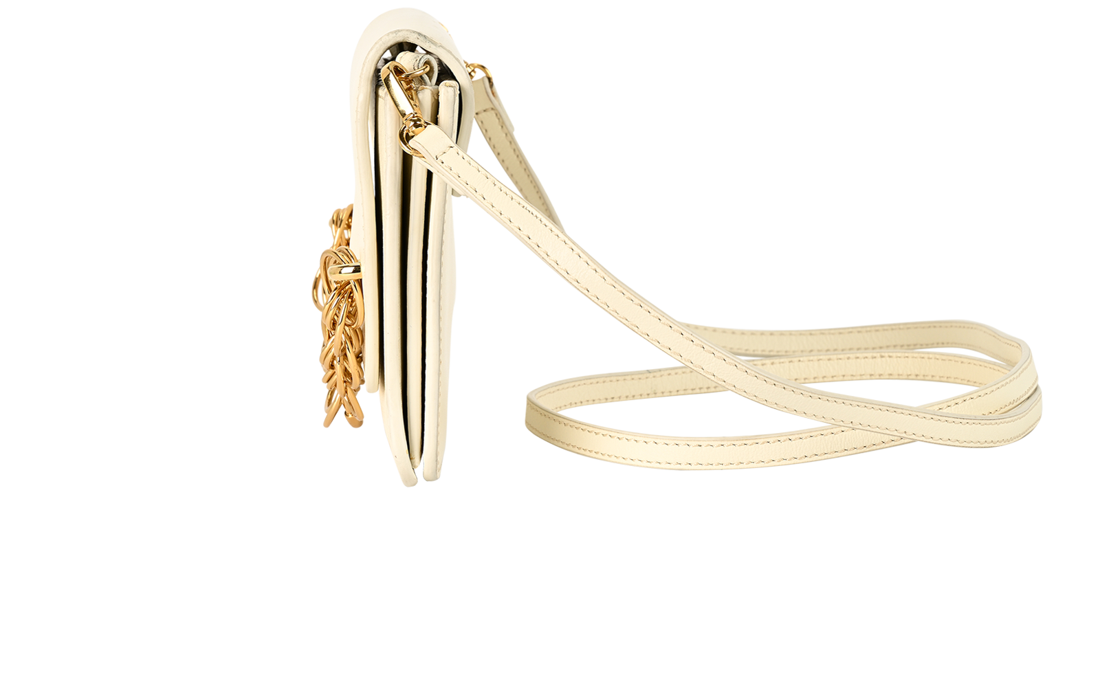 Chloe Drew Bijou Clutch, &pound;275, Handbags, Cream, Leather, Bottom view